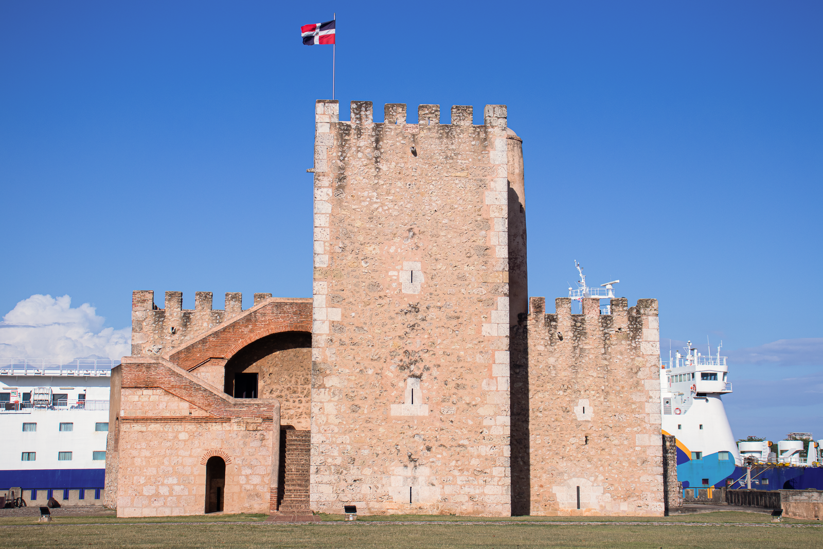 Historic Fortaleza Ozama stone fortification in Santo Domingo