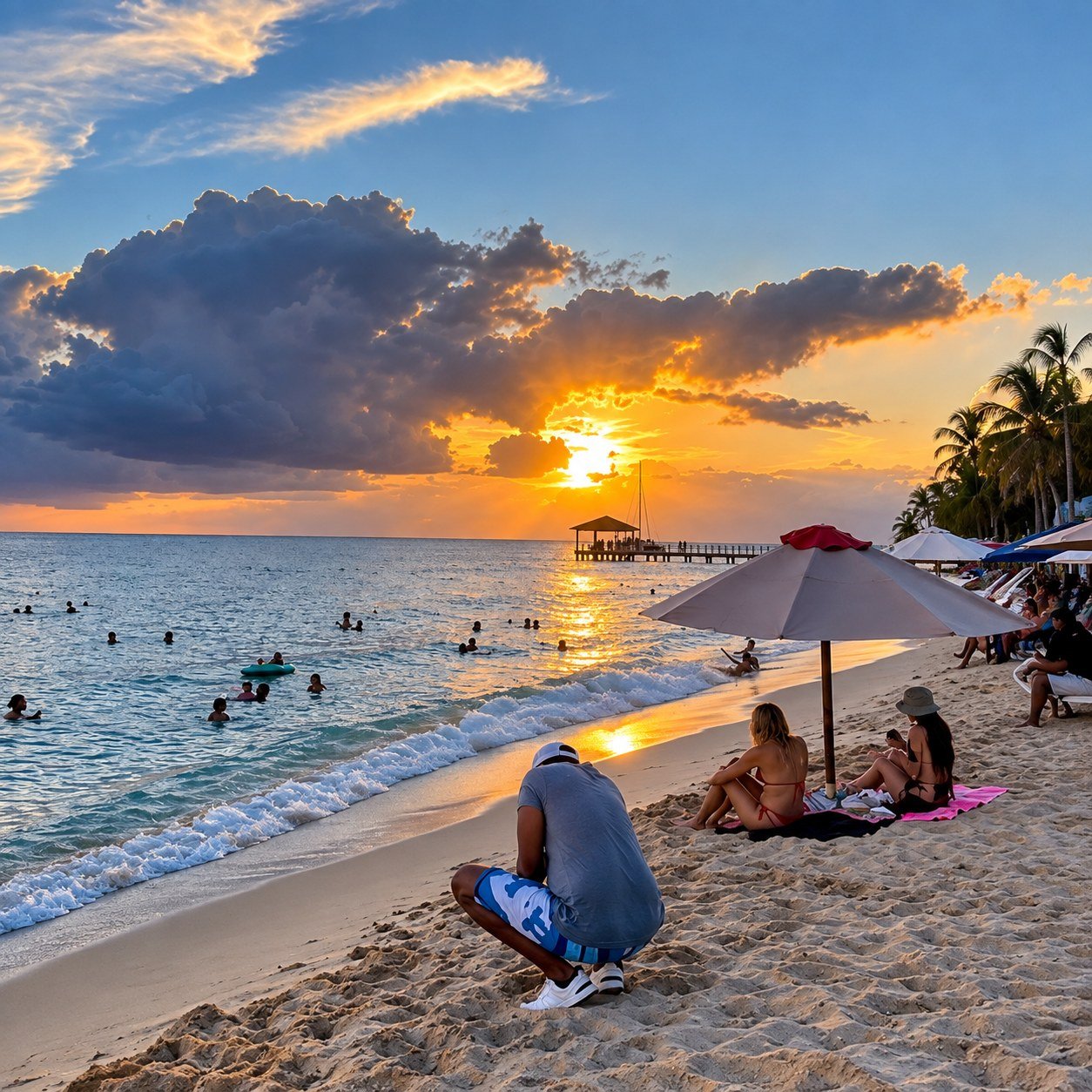 Bayahibe beach at sunset, Dominican Republic